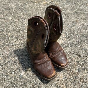 Justin Cowboy Boots. Toddler’s. Brown with embroidered detail